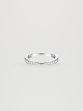 Adove Zelda Knotted Pavé Ring – rhodium plated 925 sterling silver ring for women with cubic zirconia, front view