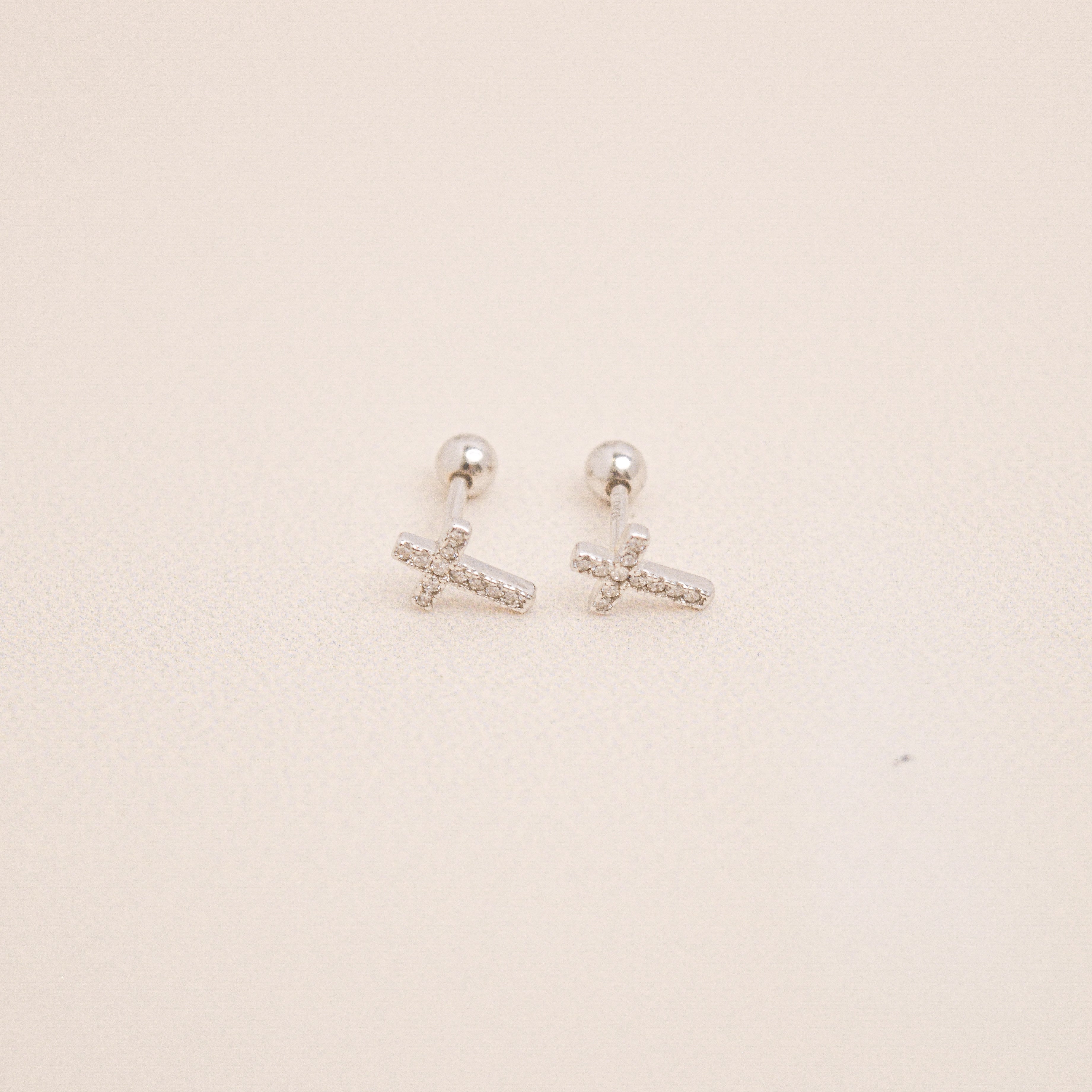 Cross Barbell Earrings