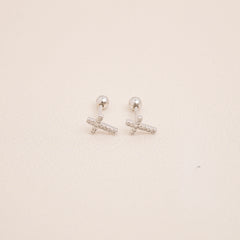 Cross Barbell Earrings