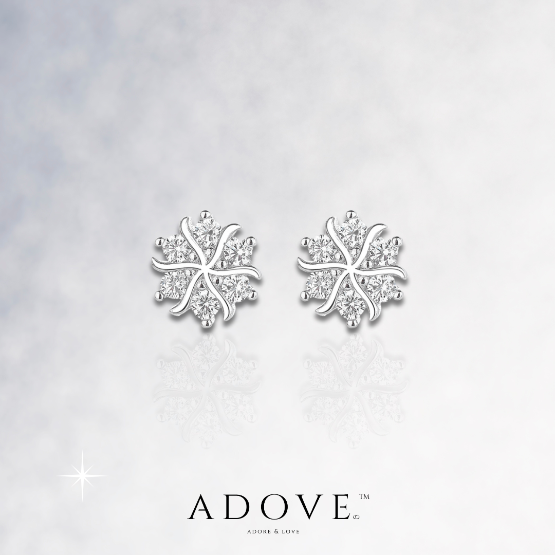 Haukea Christmas Snowflake Barbell Earrings