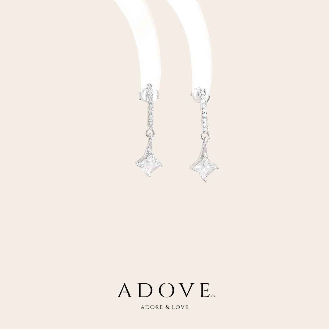 Diamond Drop Stud Earrings