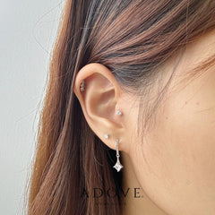 Diamond Drop Stud Earrings