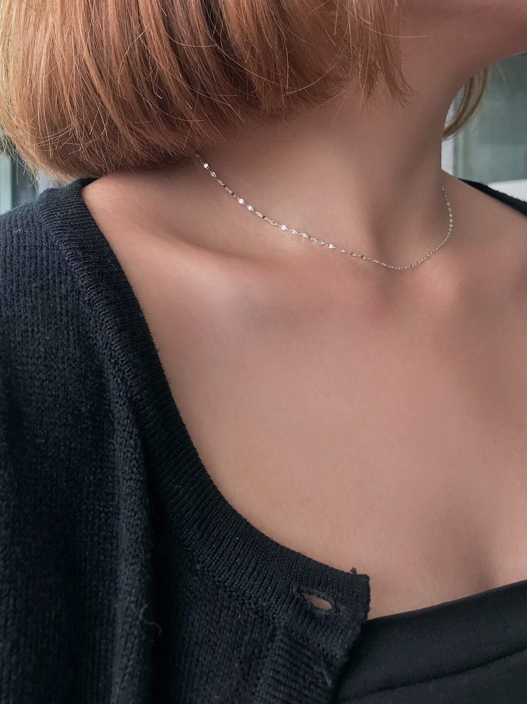 S990 Shining Leaf Chain Necklace