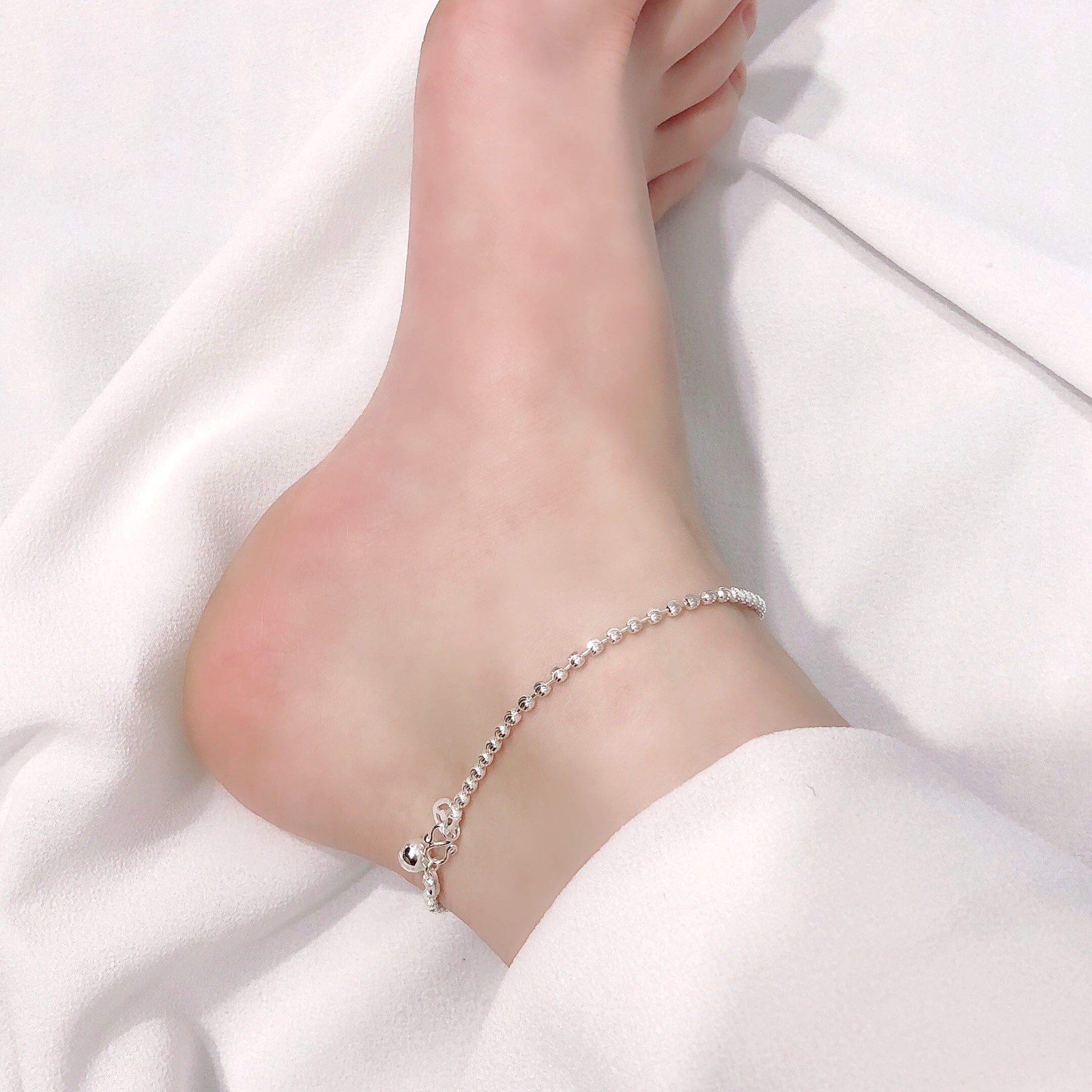 S990 Diamond Cut Beads Anklet