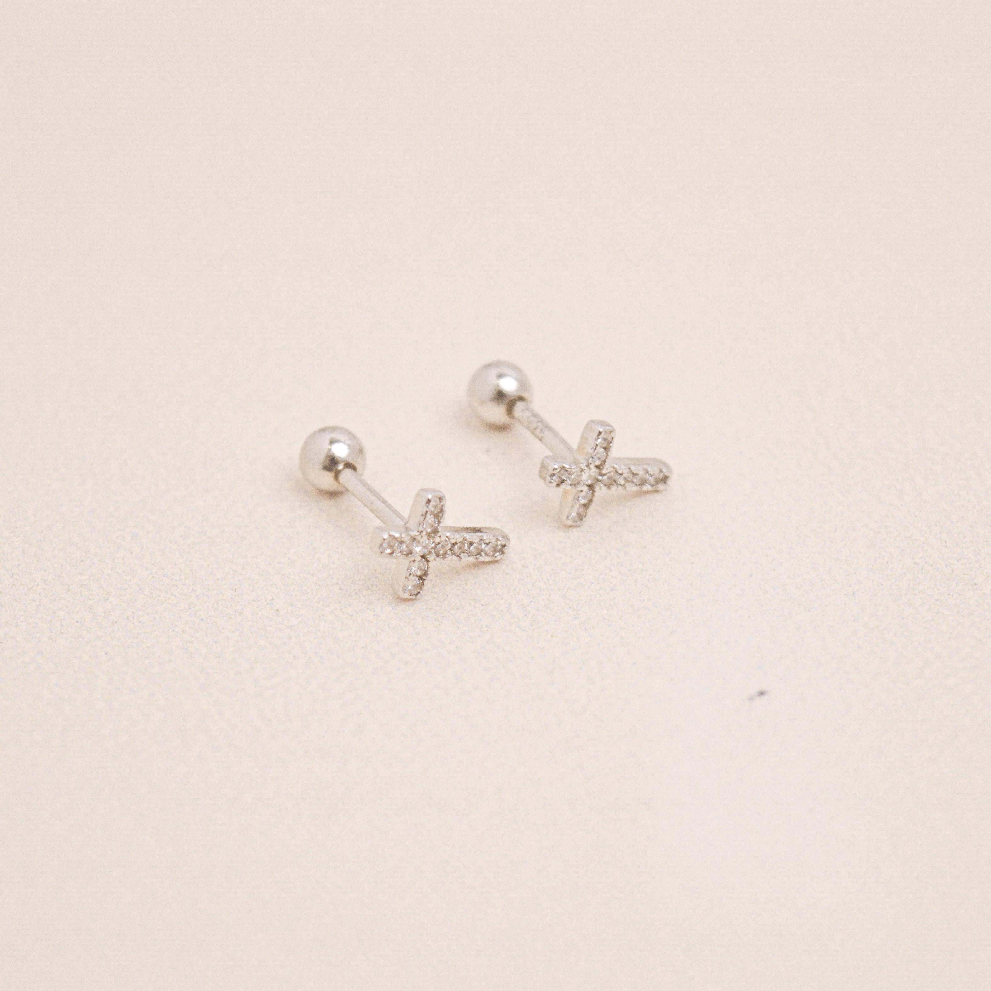 Cross Barbell Earrings