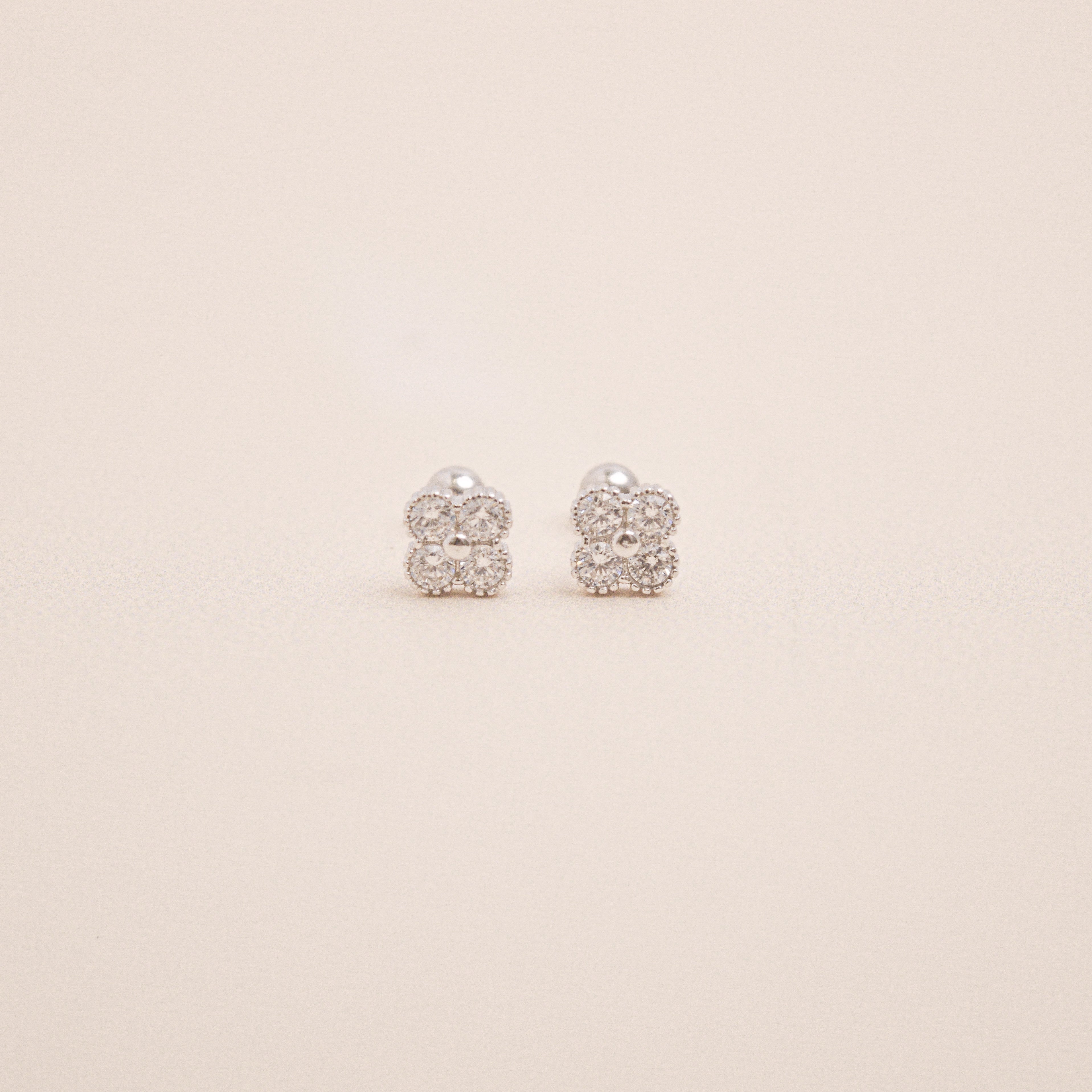 Lucky Trifollium Barbell Earrings