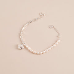 Pearl & Asymmetrical Cut Bracelet