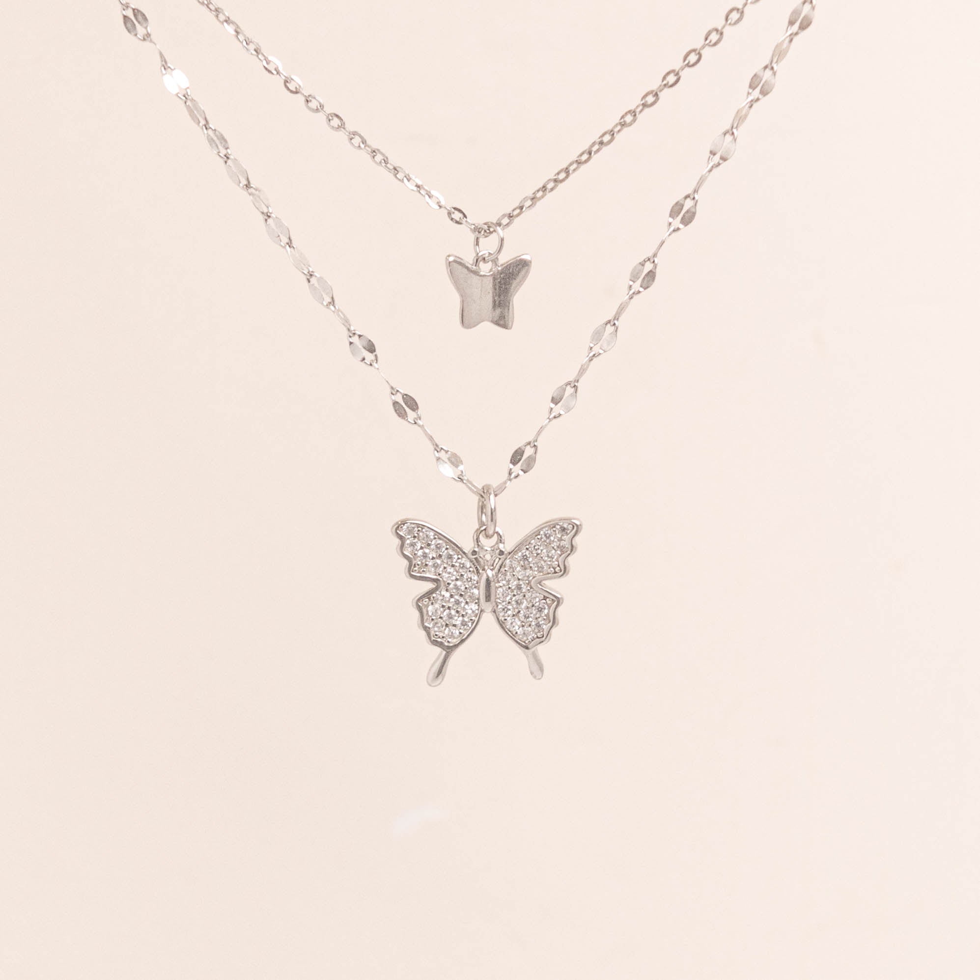 Dual Dainty Mariposa Necklace