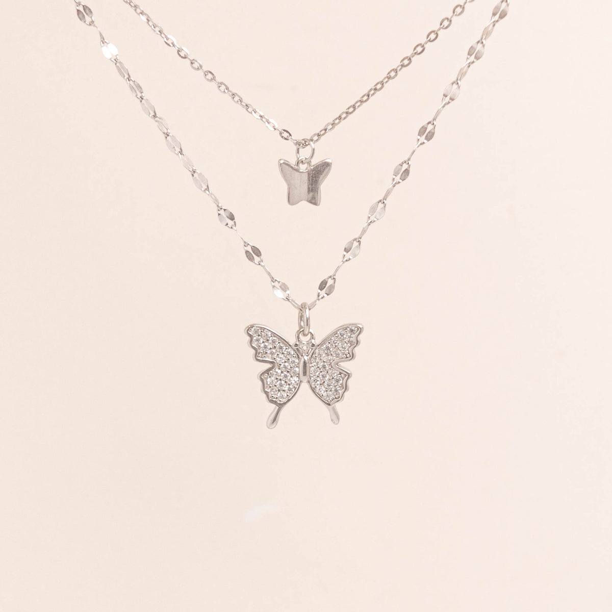 Dual Dainty Mariposa Necklace