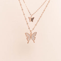 Dual Dainty Mariposa Necklace