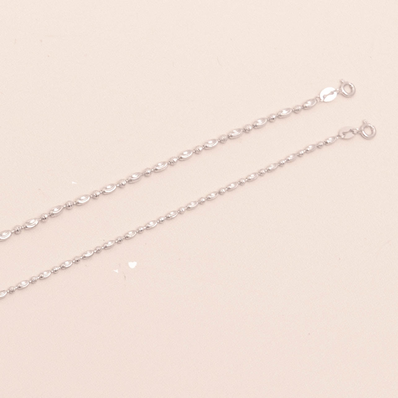 Diamond Cut Oval and Round Beads Anklet