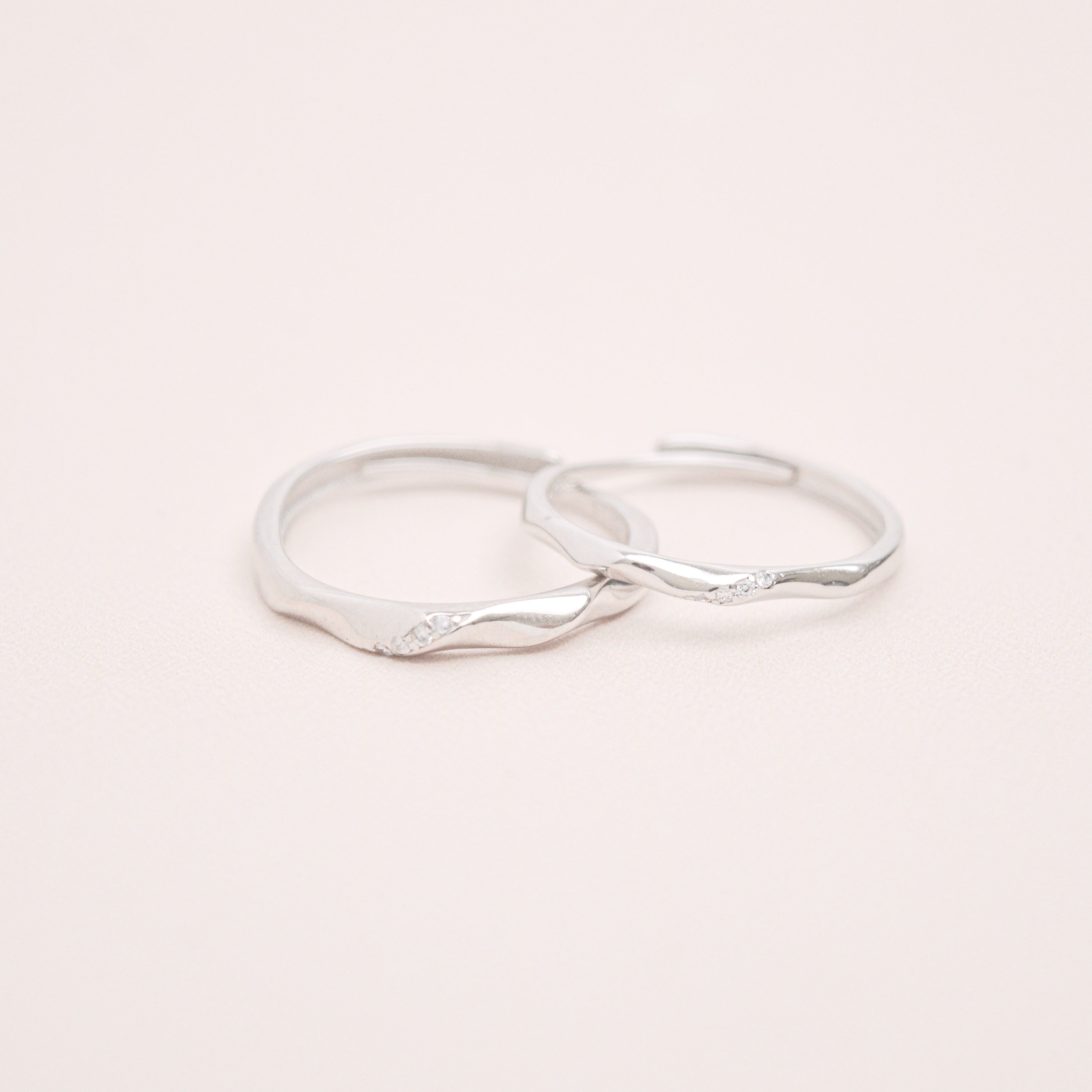 Adjustable Wave Couple Ring