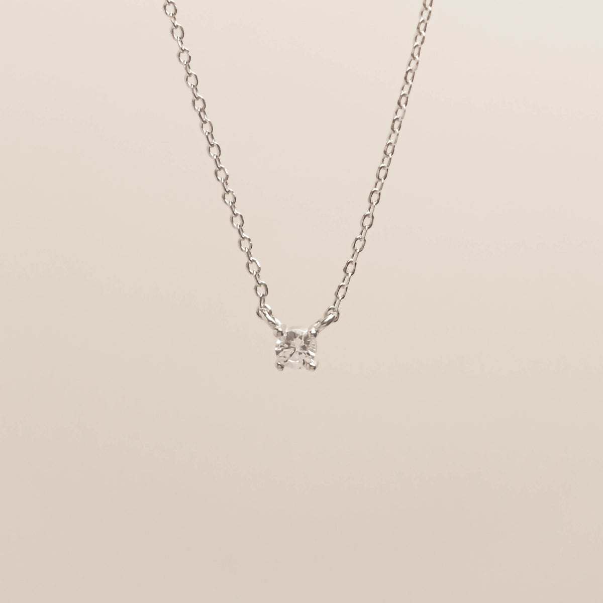 Myra Solitaire Sterling Silver Necklace