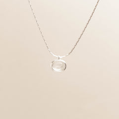 Oval White Jade Necklace