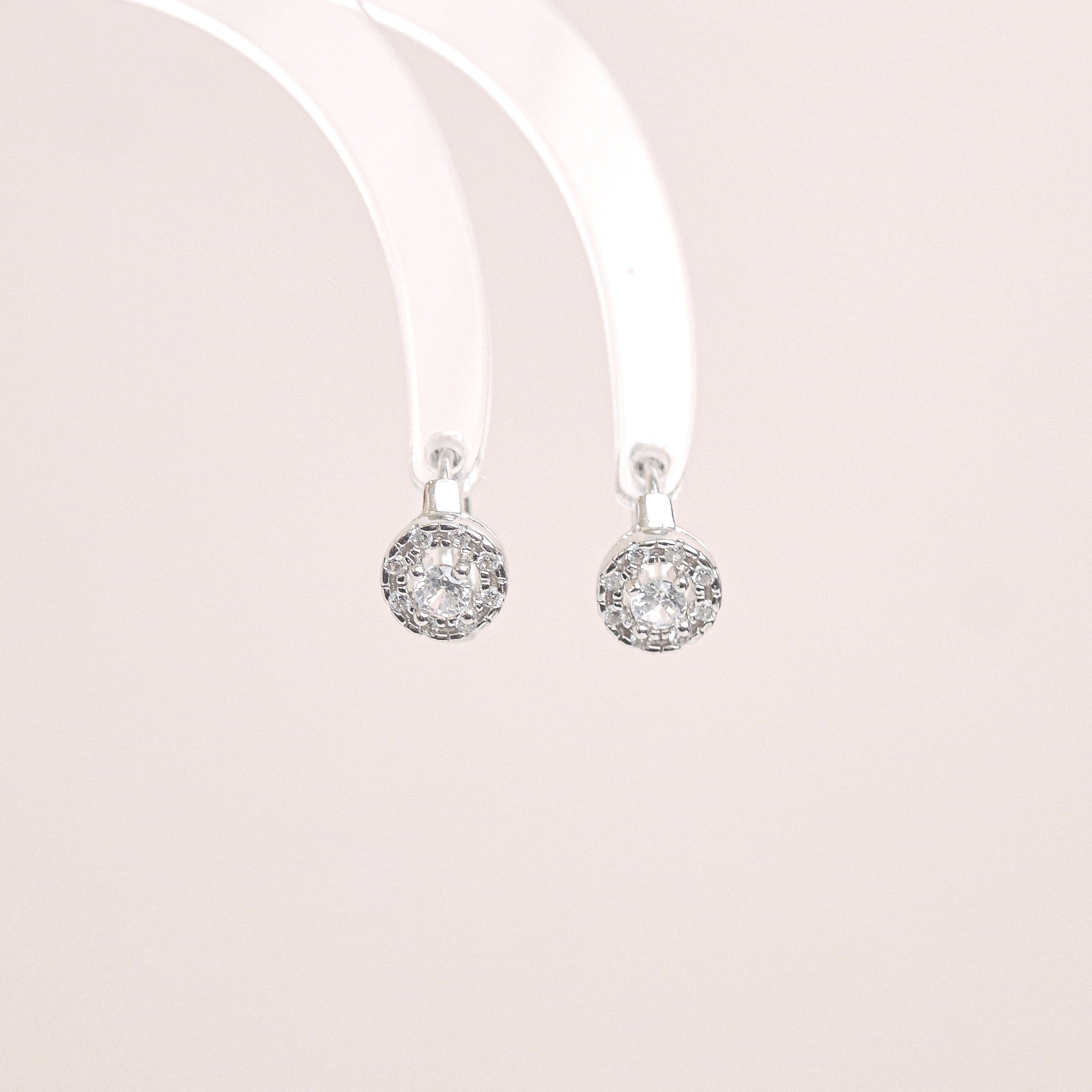 Round Diamanté Huggies Earrings (11mm)