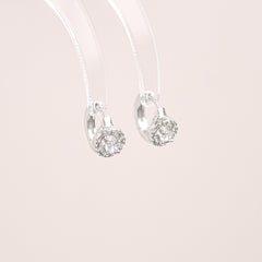 Round Diamanté Huggies Earrings (11mm)