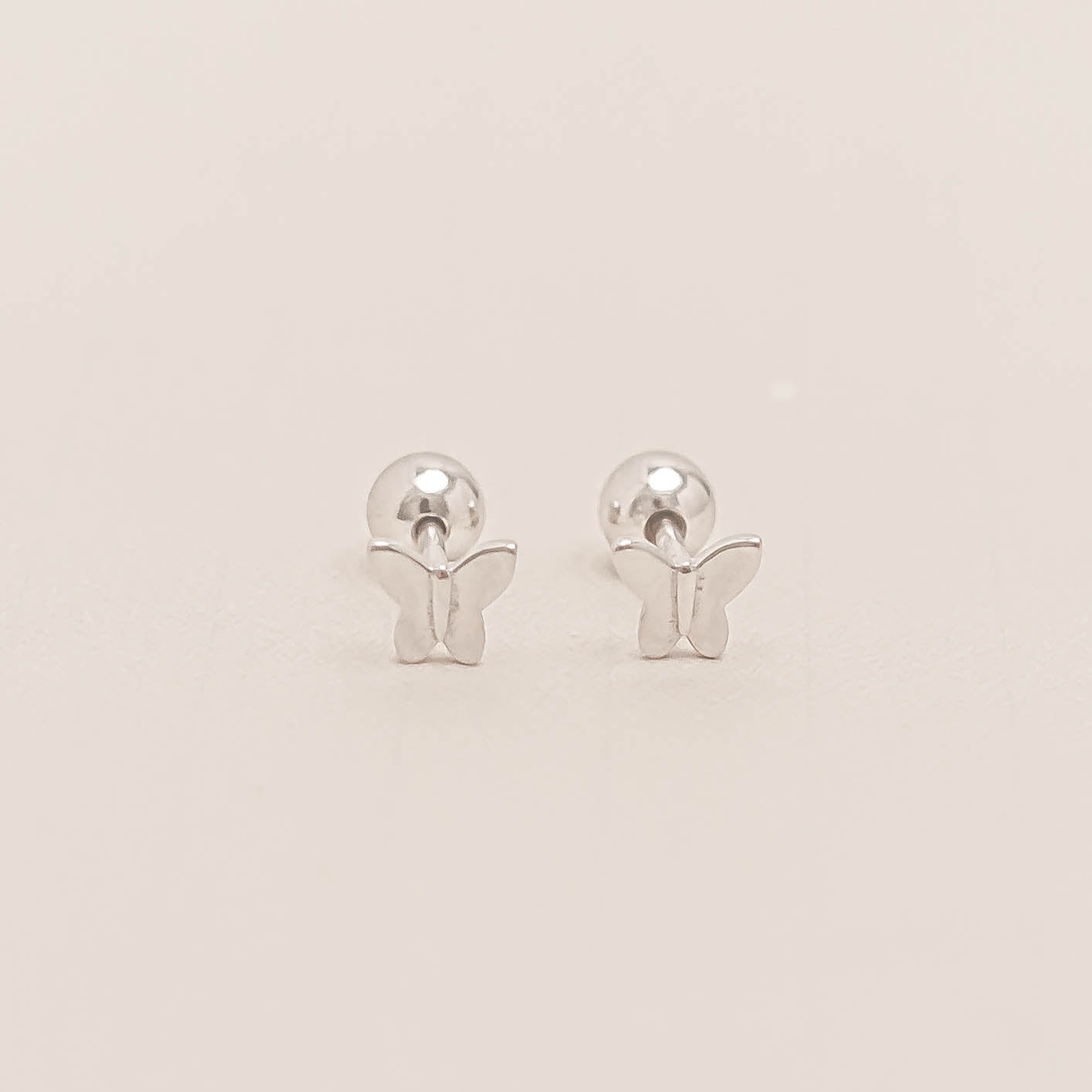 Fluttering Butterfly Barbell Earrings