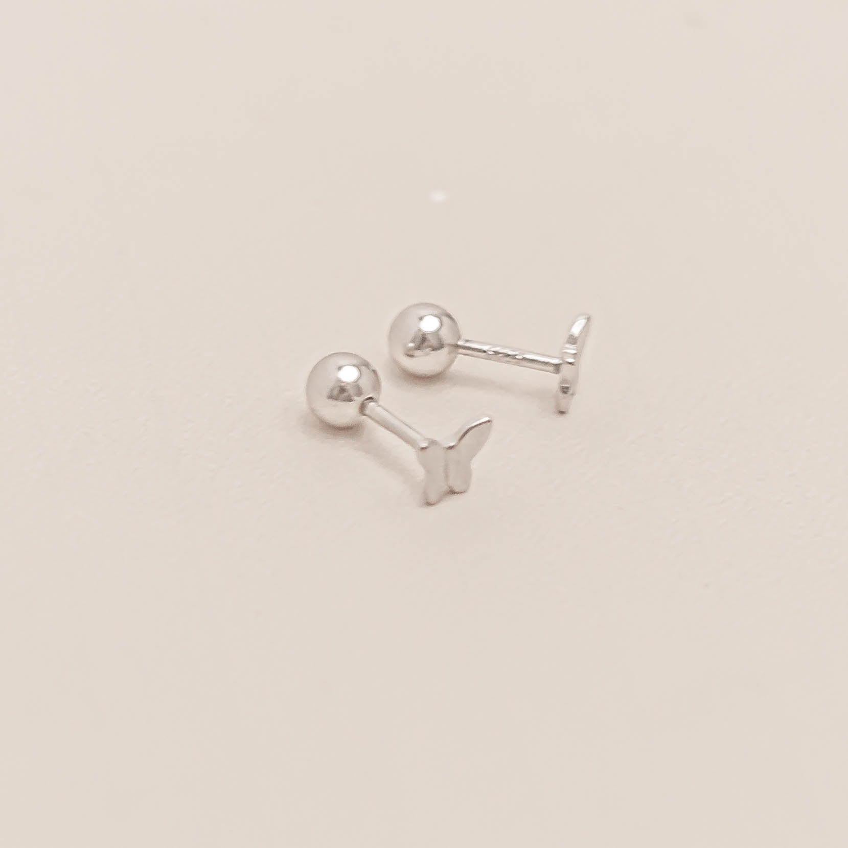 Fluttering Butterfly Barbell Earrings