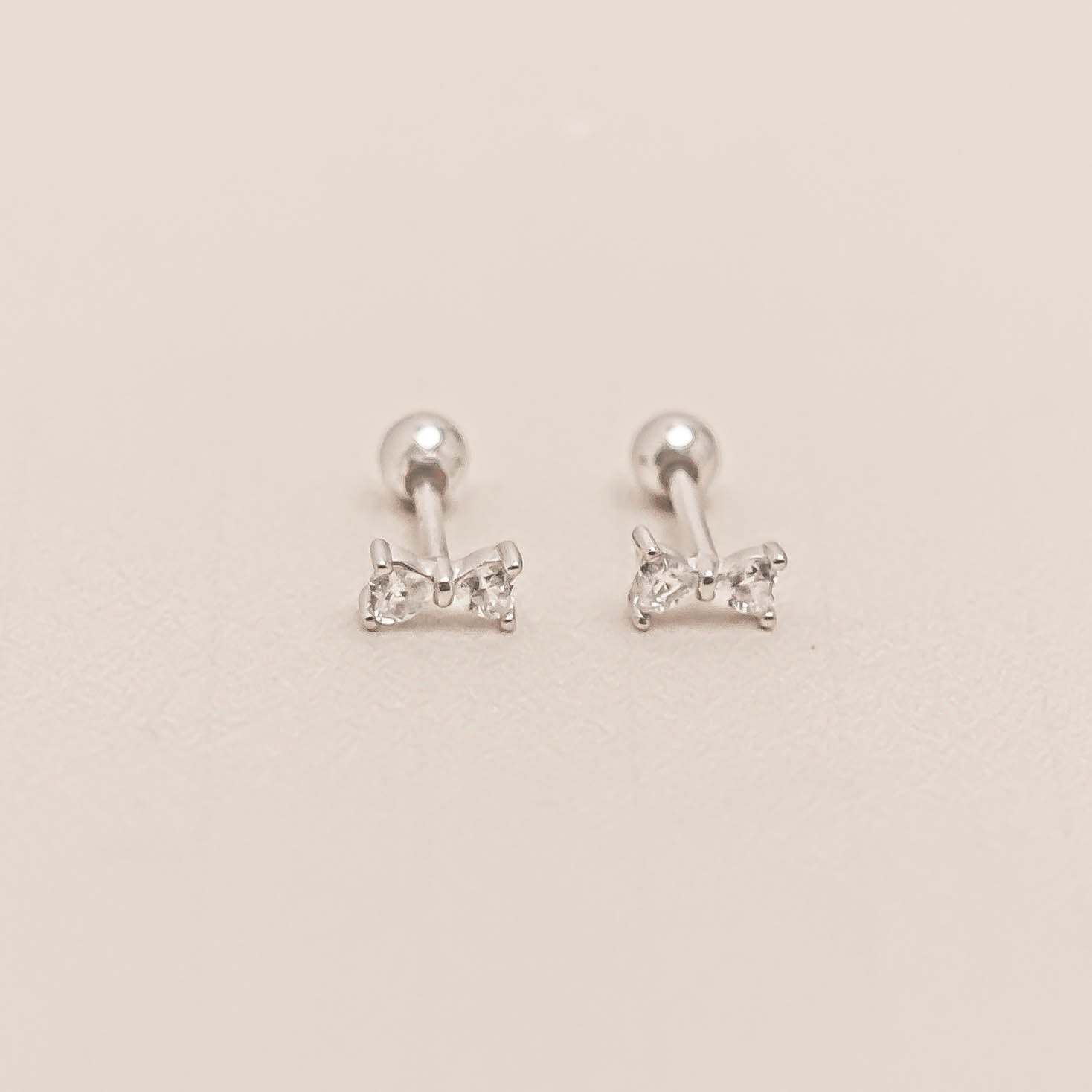 Sweet Bow Barbell Earrings