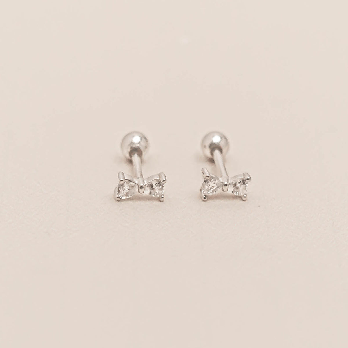 Sweet Bow Barbell Earrings