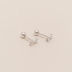 Sweet Bow Barbell Earrings