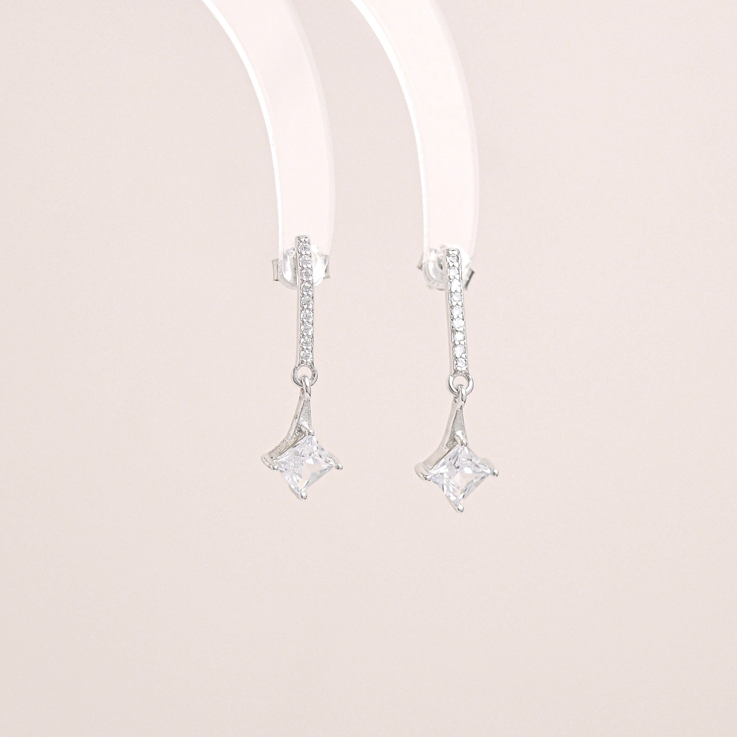 Diamond Drop Stud Earrings