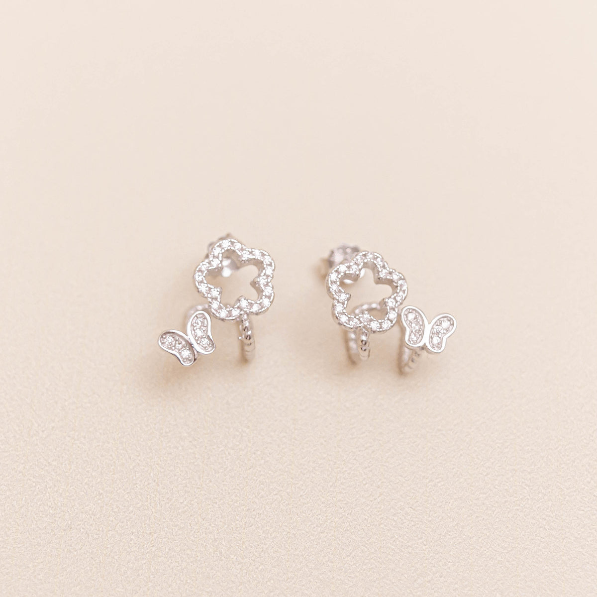 Daisies and Butterflies Stud Earrings