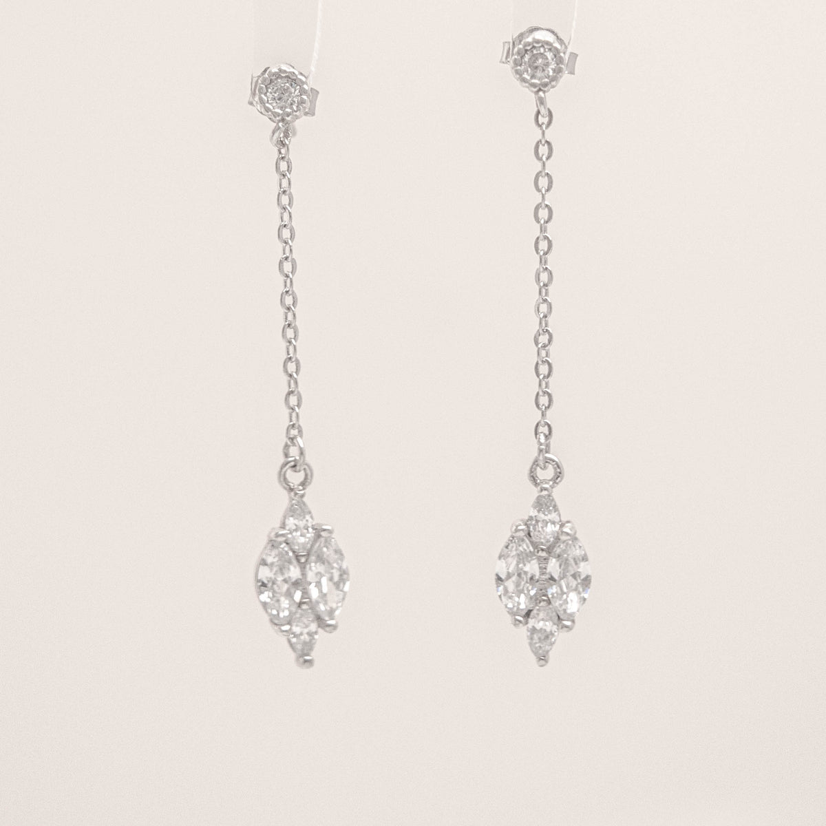 Diamant Leaf Hanging Stud Earrings