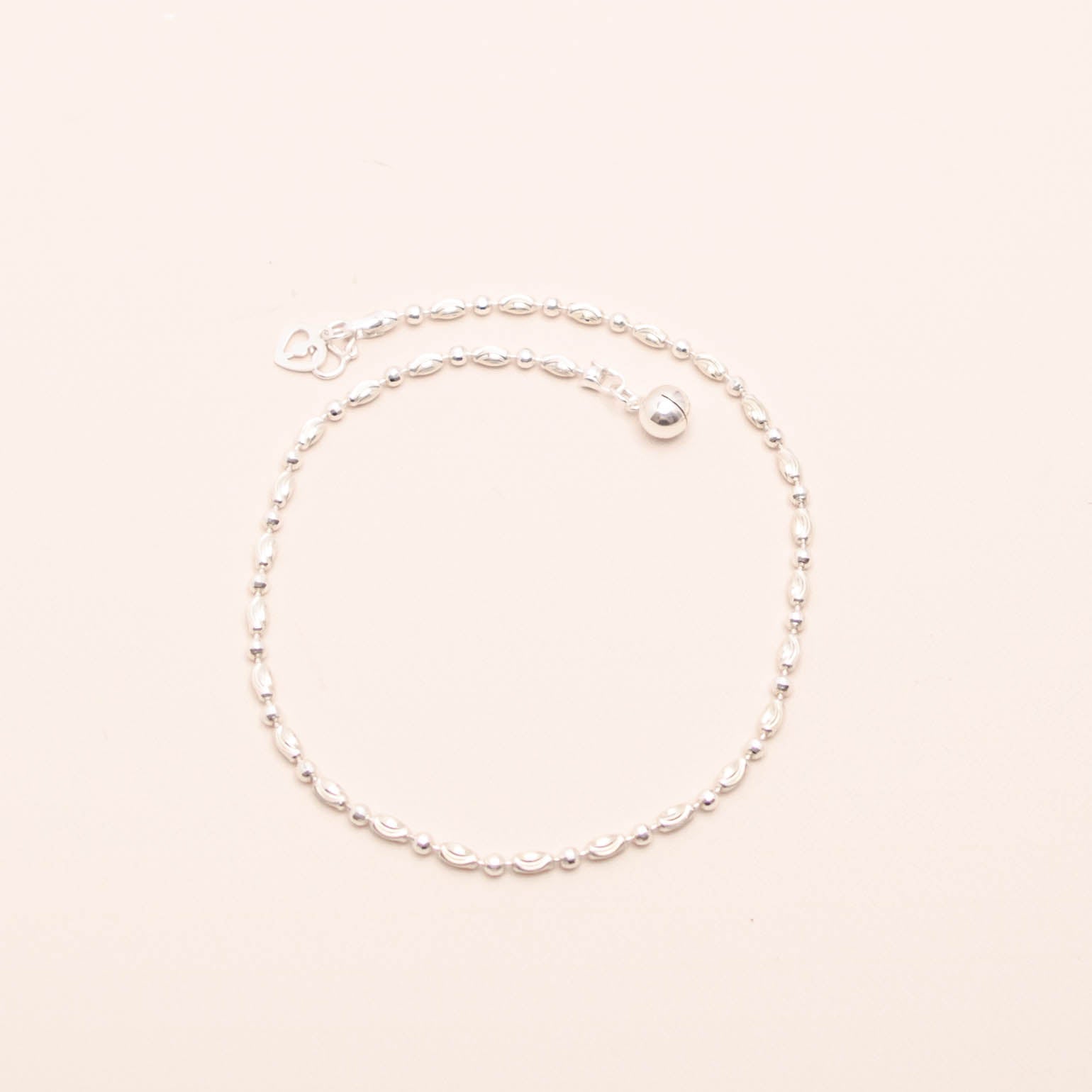Diamond Cut Ovals and Disco Beads Anklet