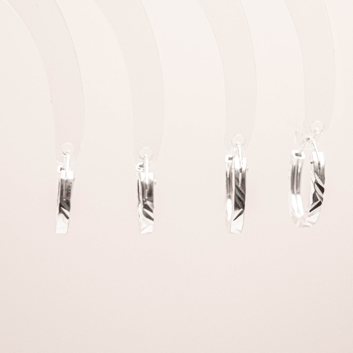 Diamond Cuts Hoop Earrings (Thick)