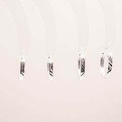 Diamond Cuts Hoop Earrings (Thick)