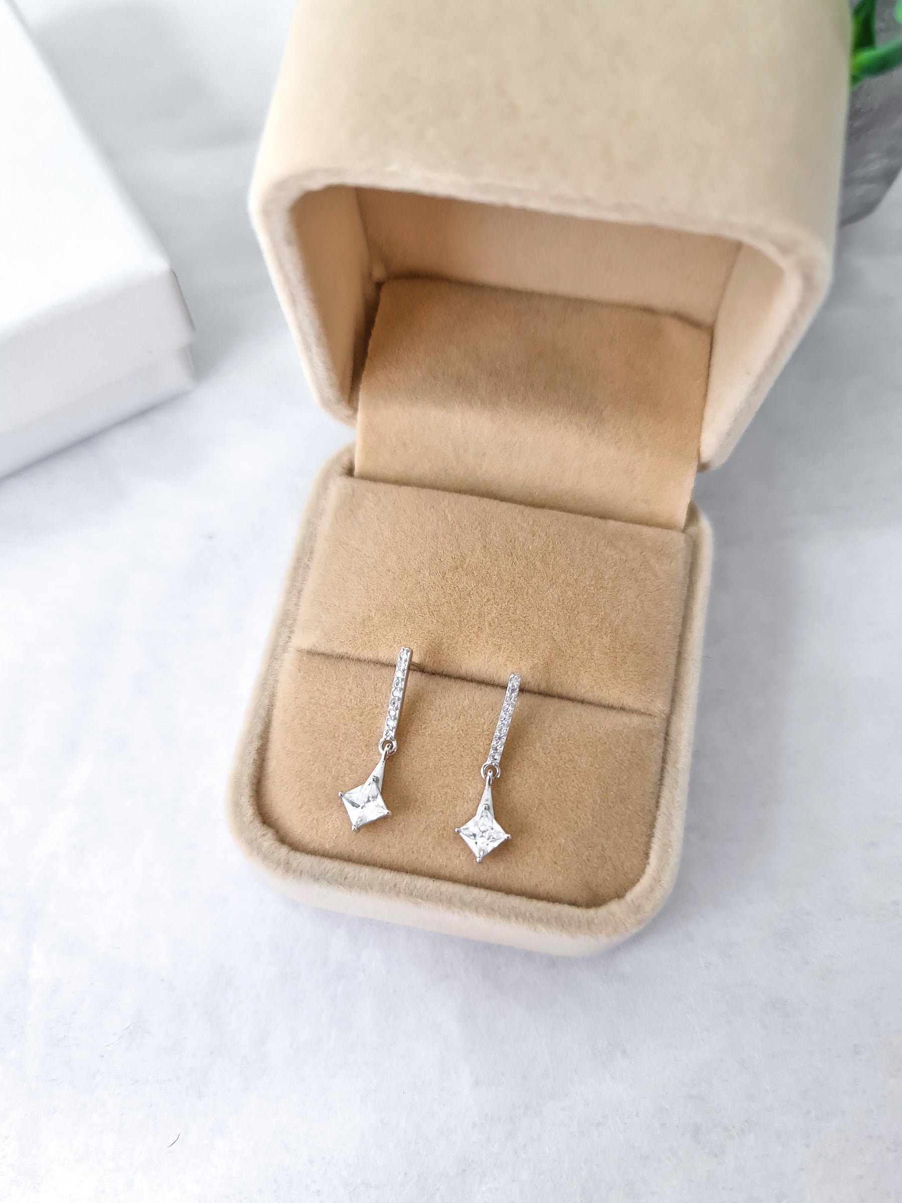 Diamond Drop Stud Earrings