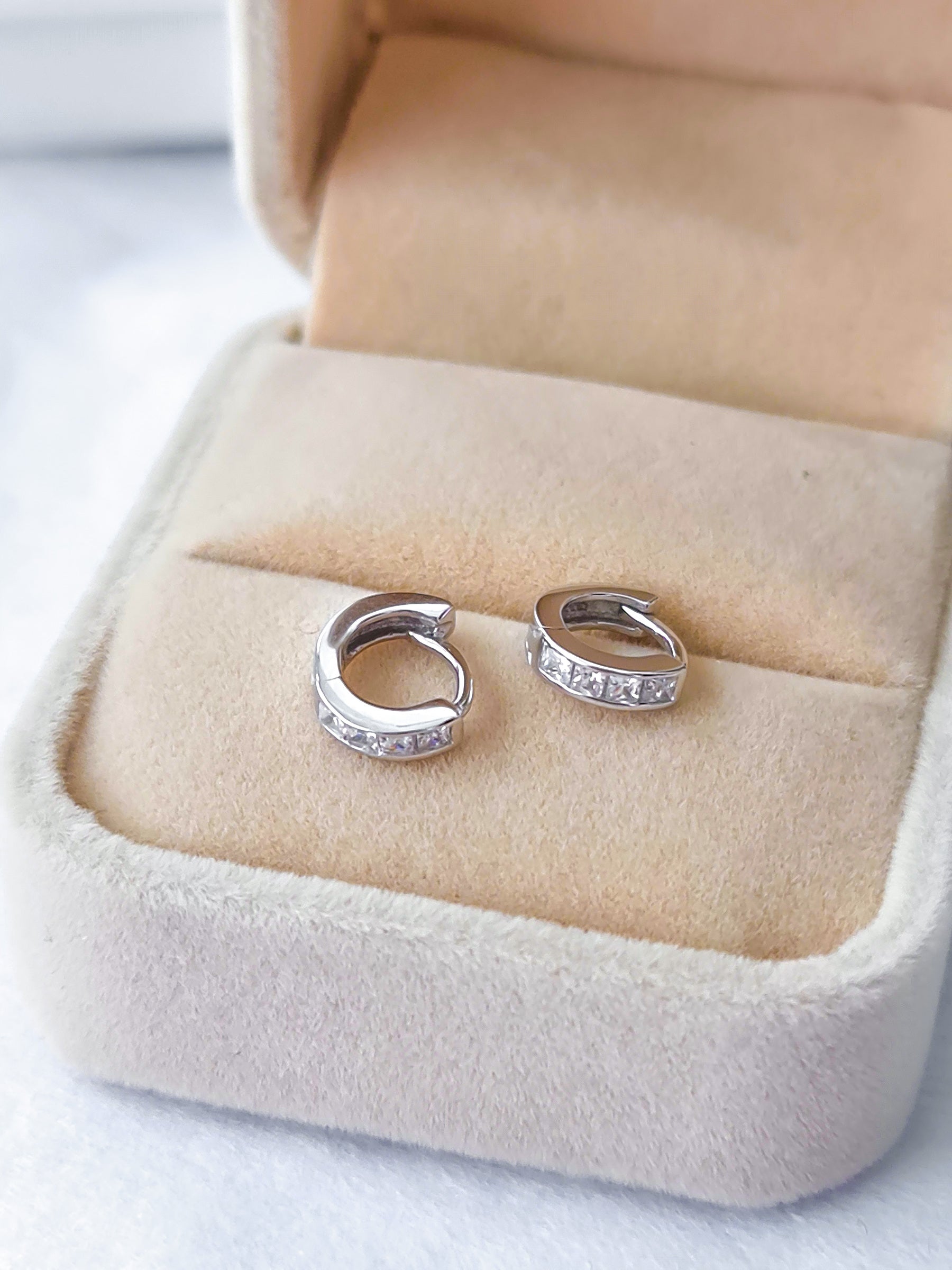 Encrusted Huggies (10mm) Earrings