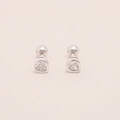 Heart Screw Stud Earrings
