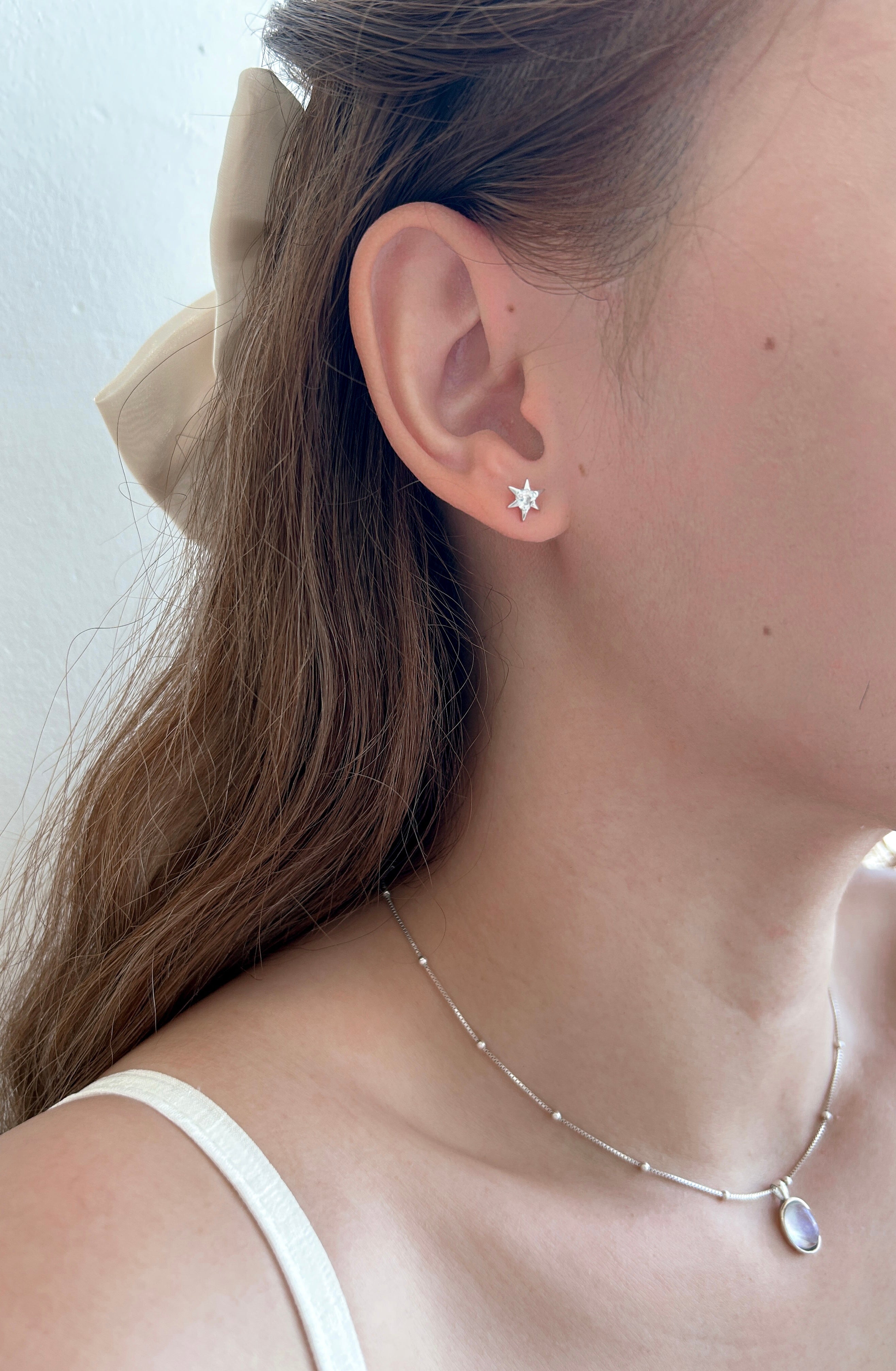 Hexagram Barbell Earrings