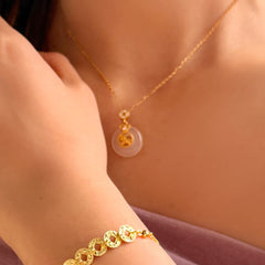 Prosperity Jade Coin Necklace