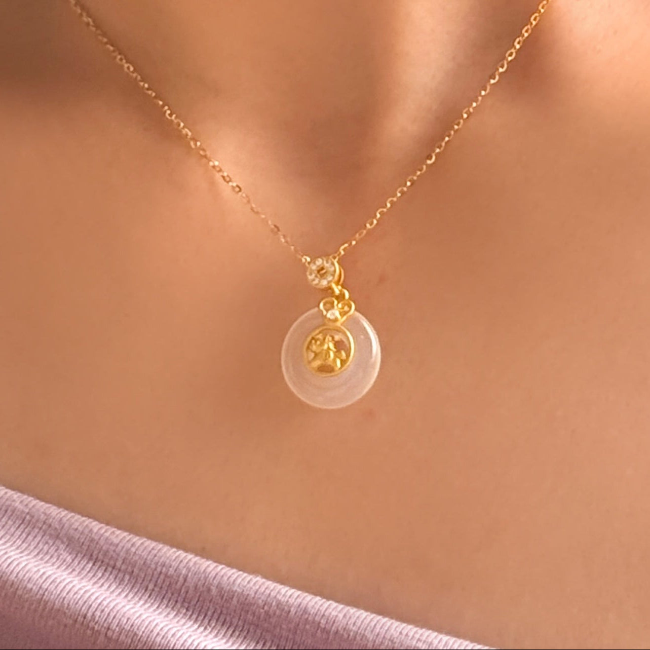 Prosperity Jade Coin Necklace