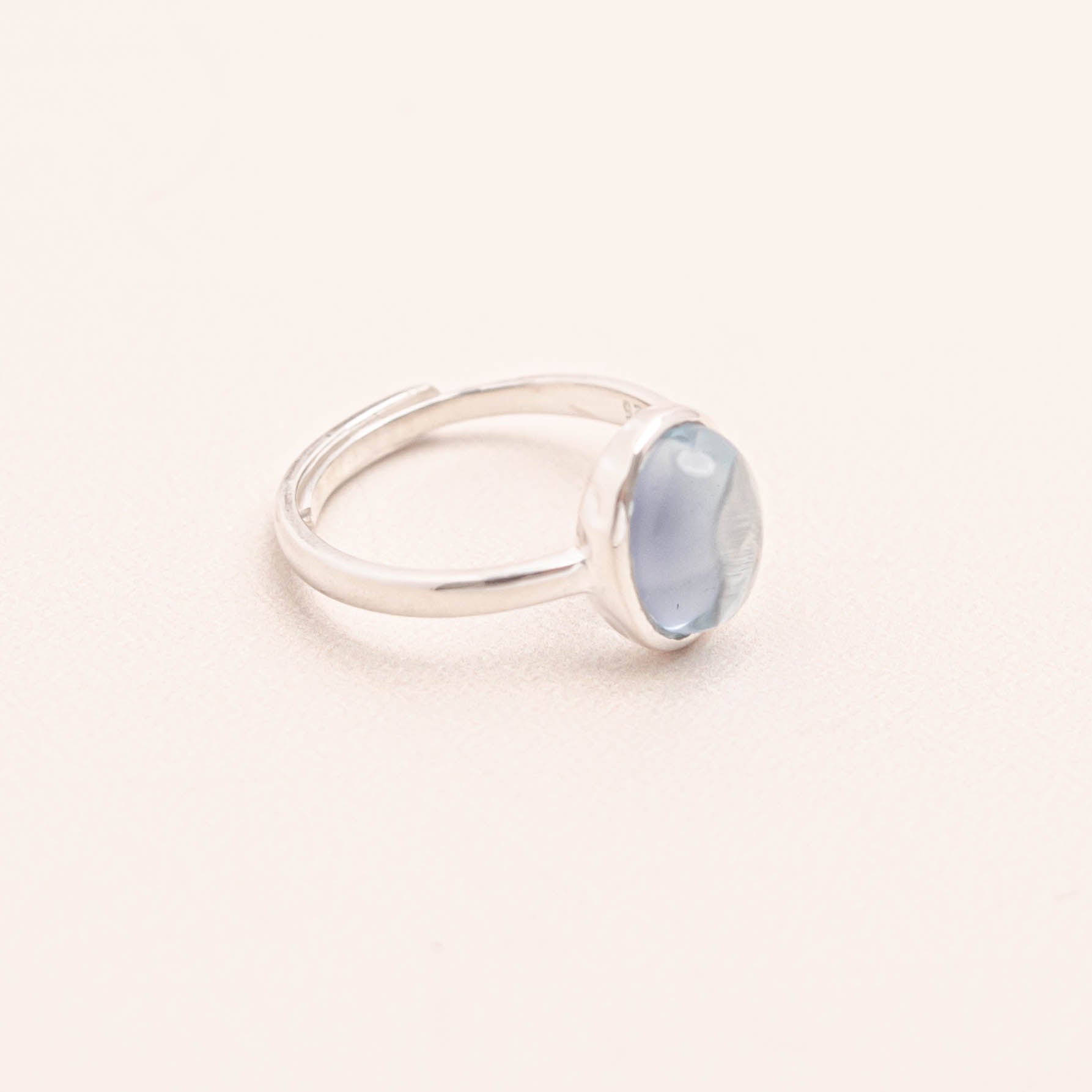 Oval Moon Stone Adjustable Ring