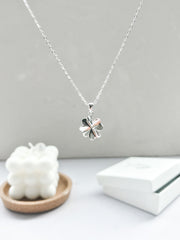 Clover Necklace in 18K White Gold Plated