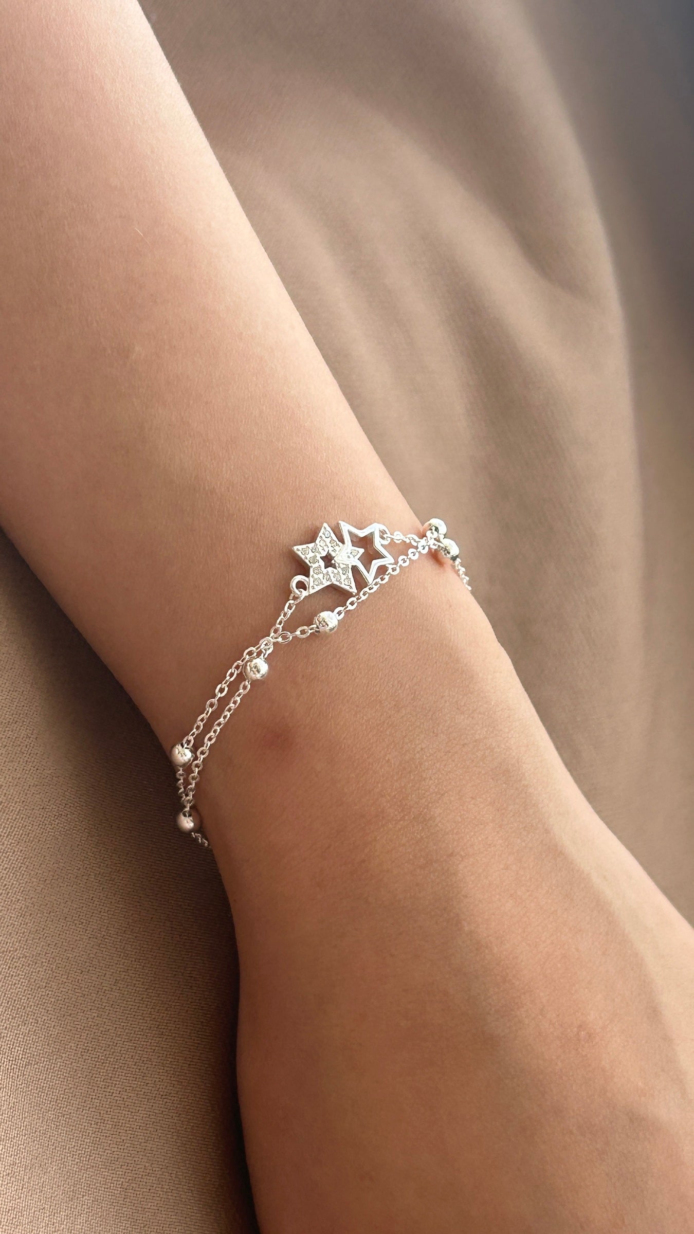 S990 Carina Dual Chain Star Bracelet