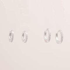 Semi Diamante Huggies Earrings