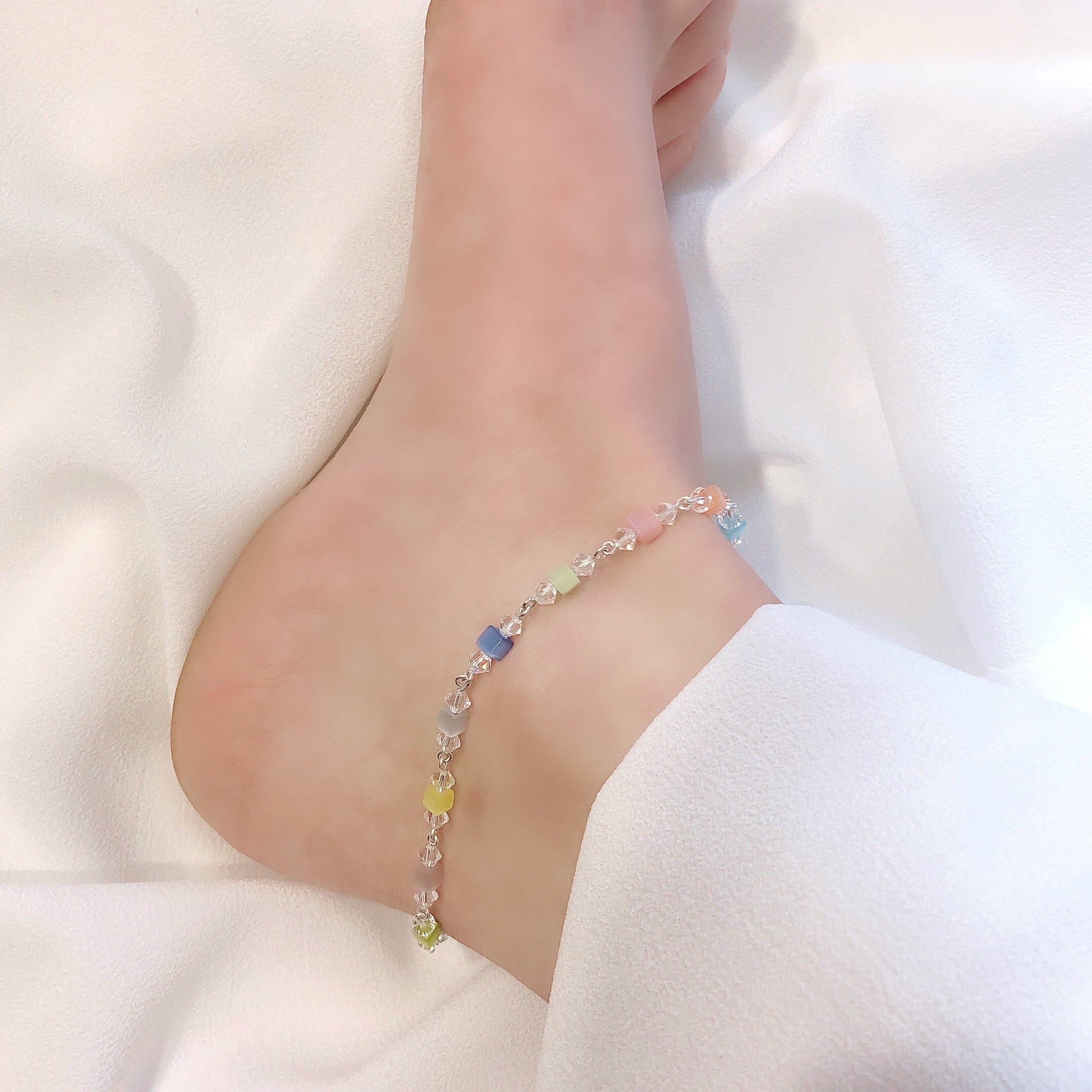 Square Crystals Anklet