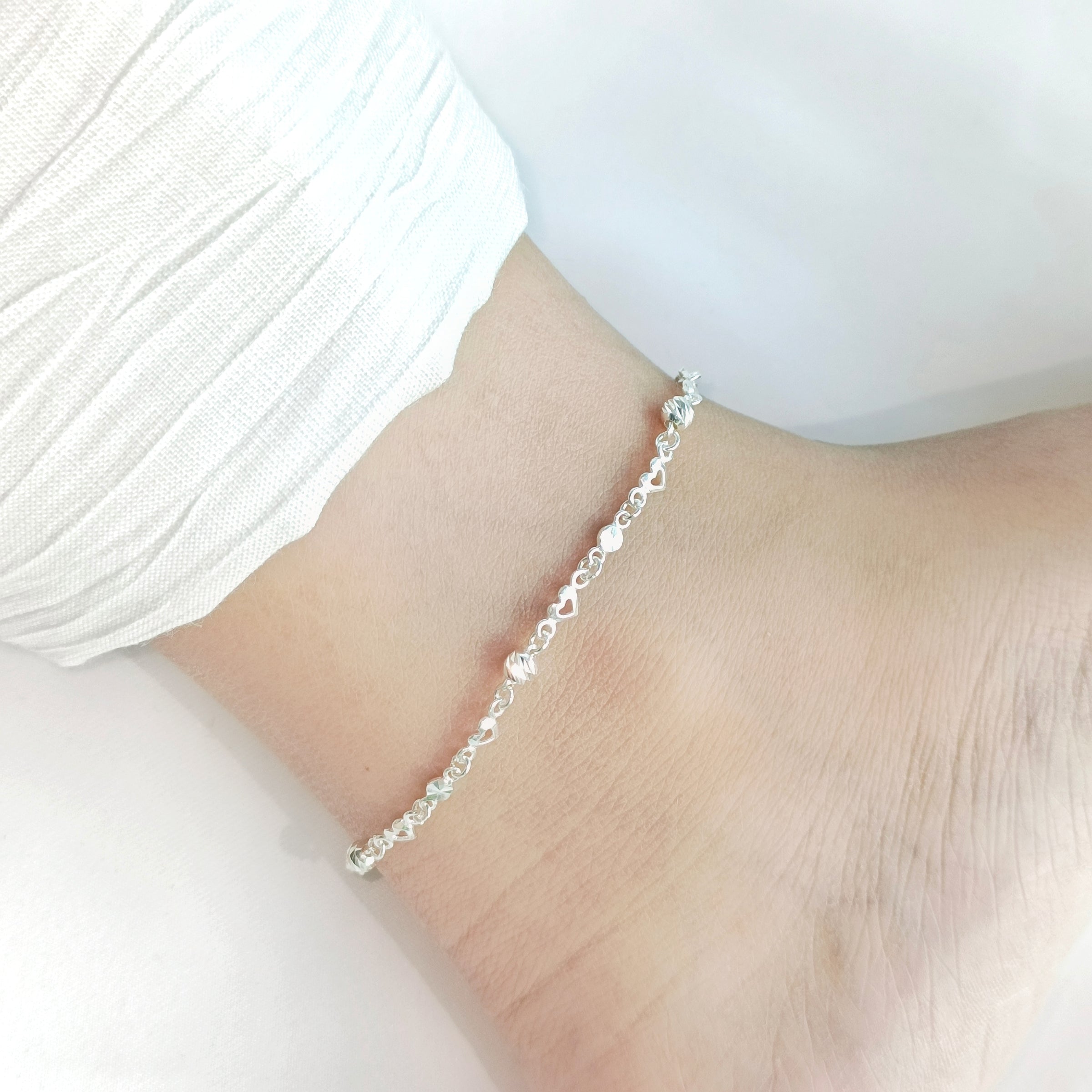 Sweet Hearts & Rolling Beads Anklet