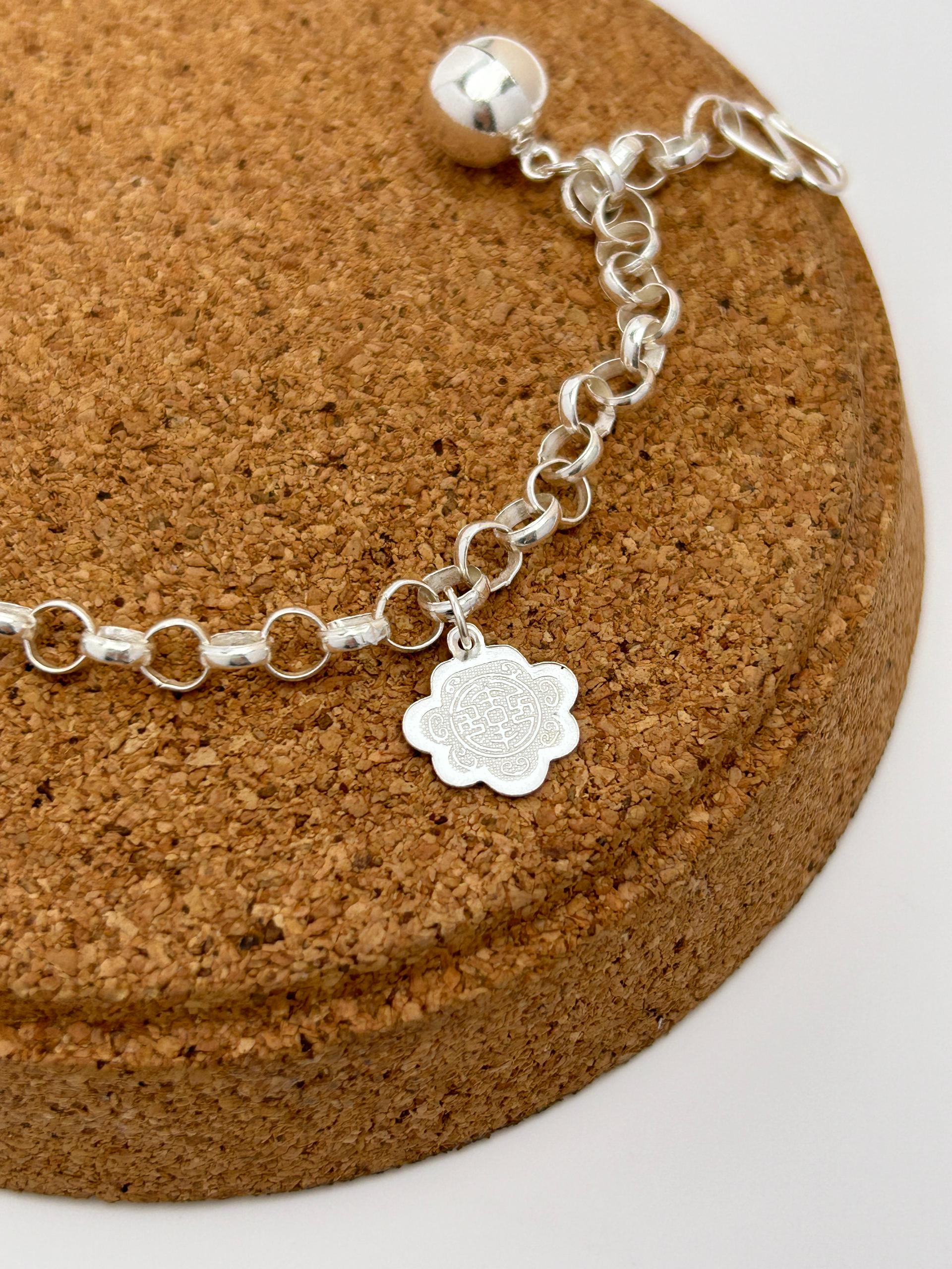 4.0mm Safe & Sunflower with Large Bells Baby Anklet / Bracelet