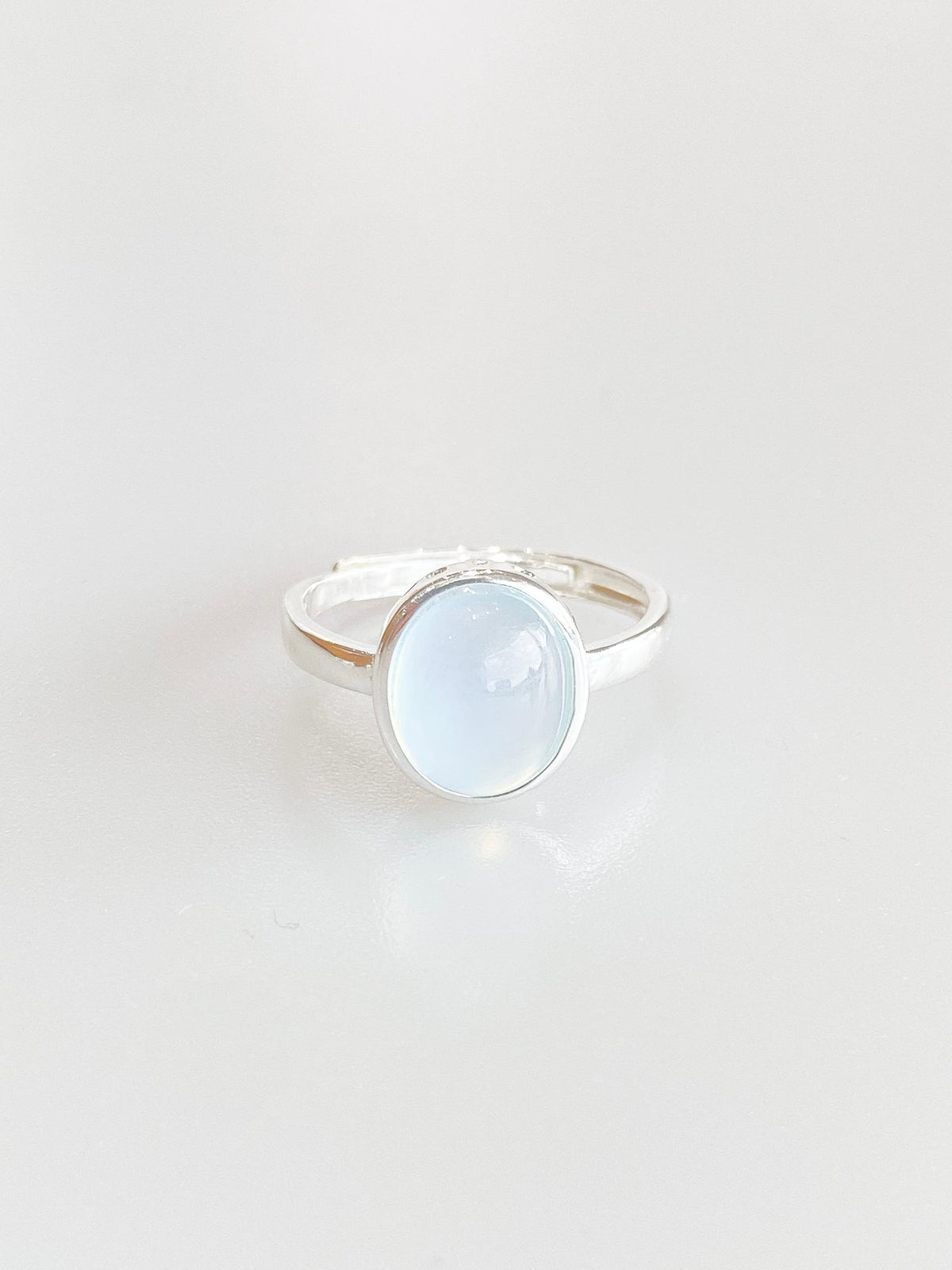 Oval Moon Stone Adjustable Ring