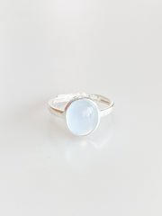 Oval Moon Stone Adjustable Ring
