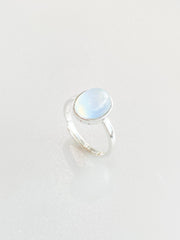 Oval Moon Stone Adjustable Ring