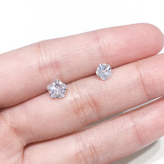 White Flower Stud Earrings