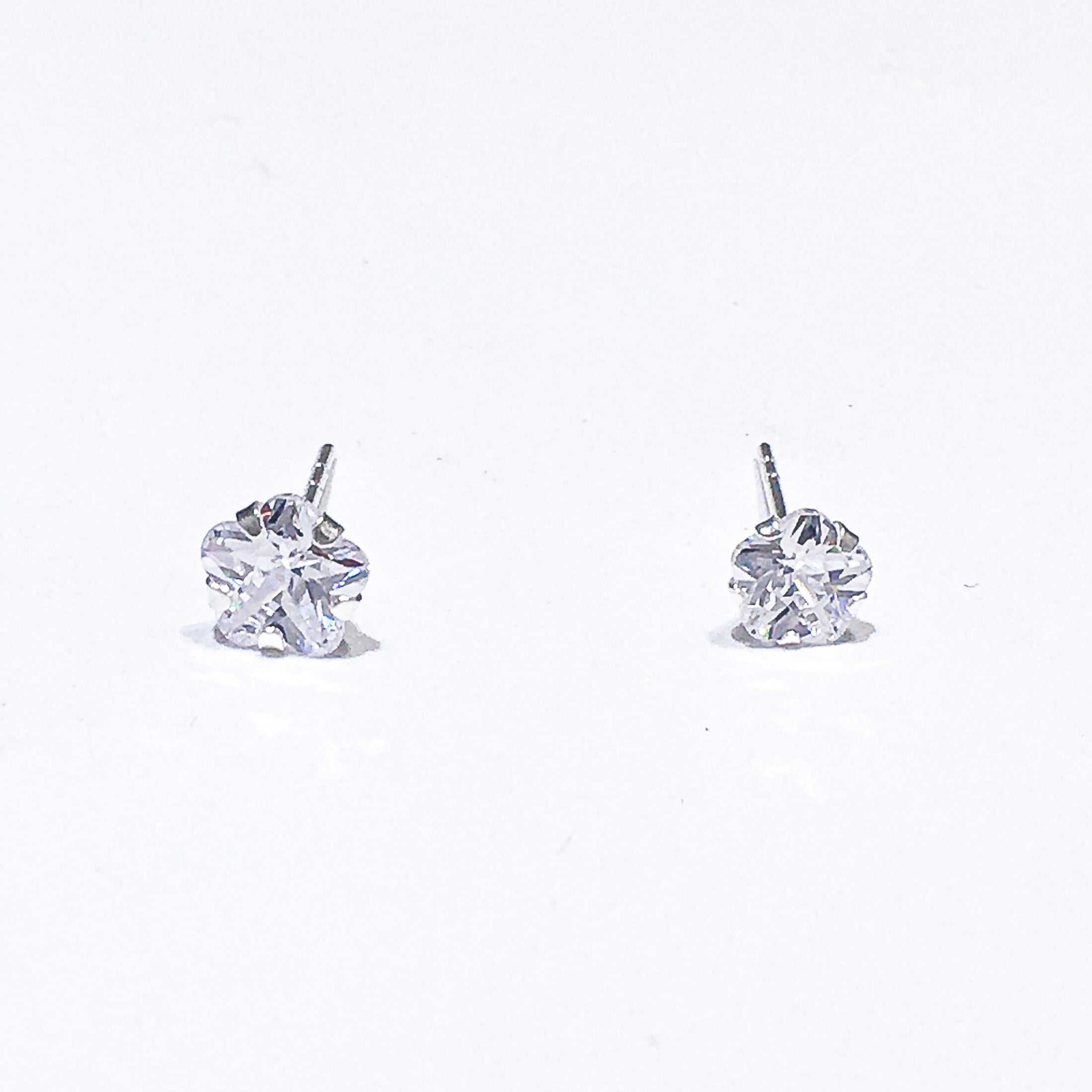 White Flower Stud Earrings
