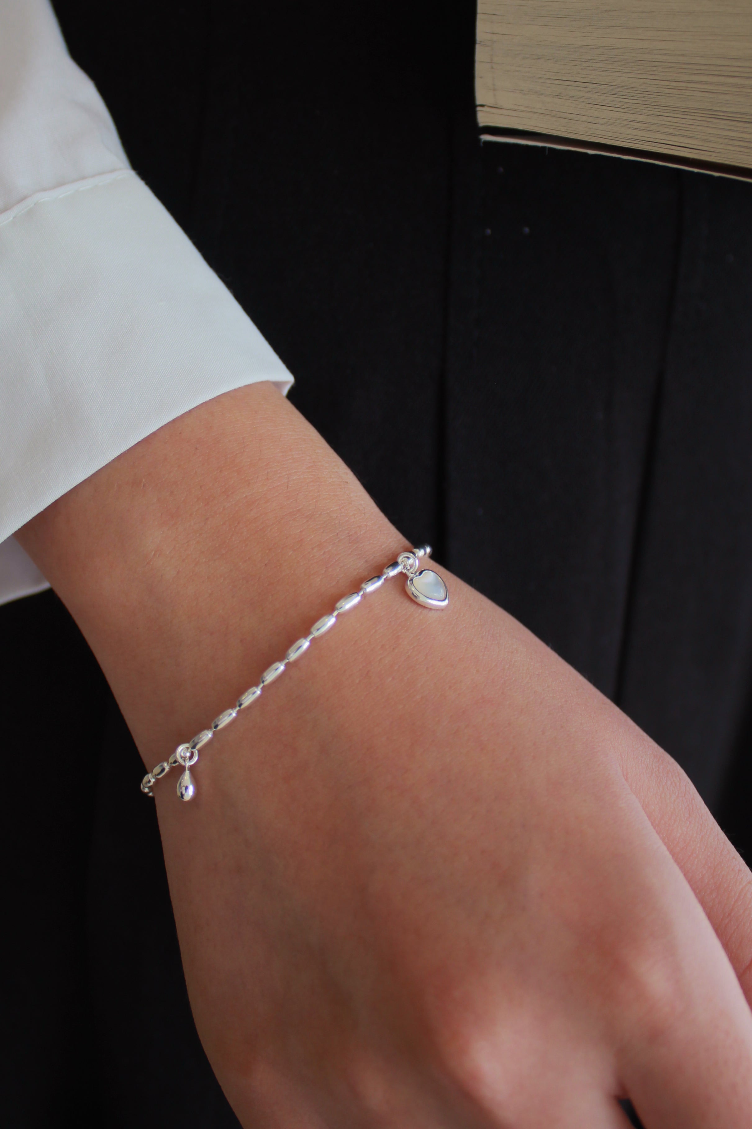 White Heart Frittillaria Bracelet